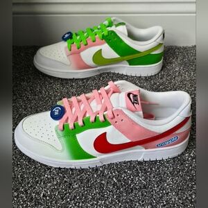 Nike Snapple Kiwi Strawberry Custom Dunk Low Retro Size 10.5 REWARDS Hand Paint